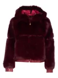 V°73 faux-fur hooded jacket - Red
