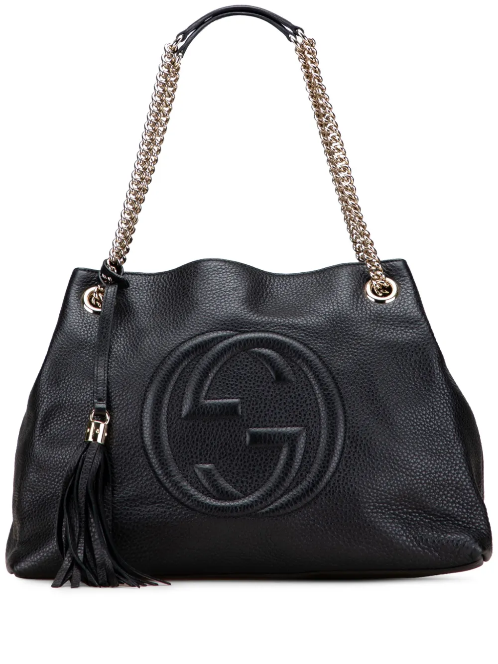 Gucci Pre-Owned 2016-2025 ミディアム レザー ソーホーチェーン トートバッグ - ブラック Gucci Pre-Owned 2016-2025 ミディアム レザー ソーホーチェーン トートバッグ - ブラック
