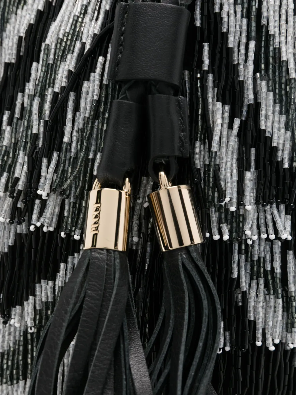 Pucci Beaded-fringe Bucket Bag In Black