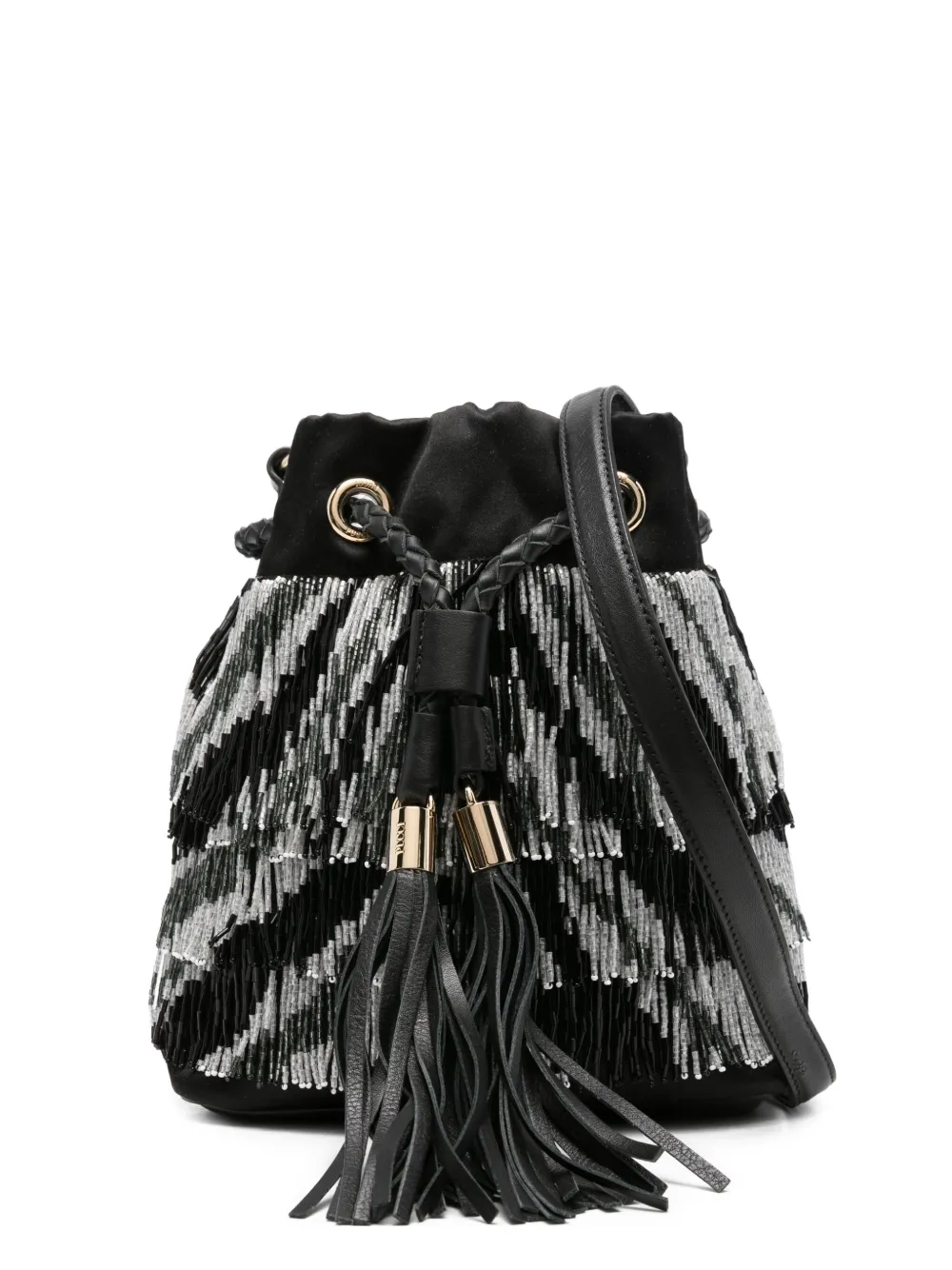 PUCCI beaded-fringe bucket bag | Black | Image 1