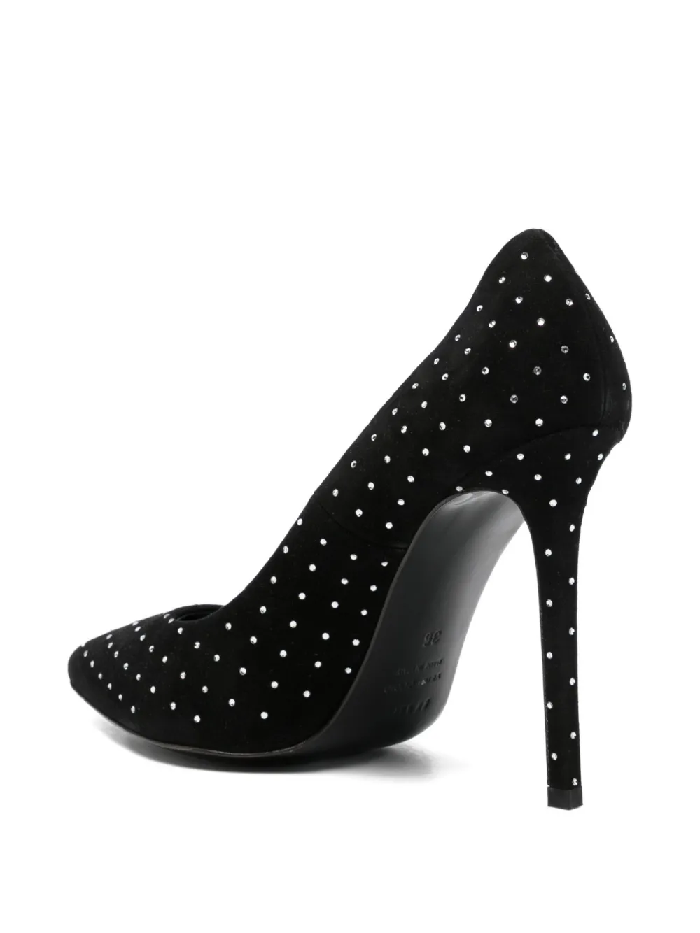 Le Silla 120mm suede crystal-embellished pumps Black