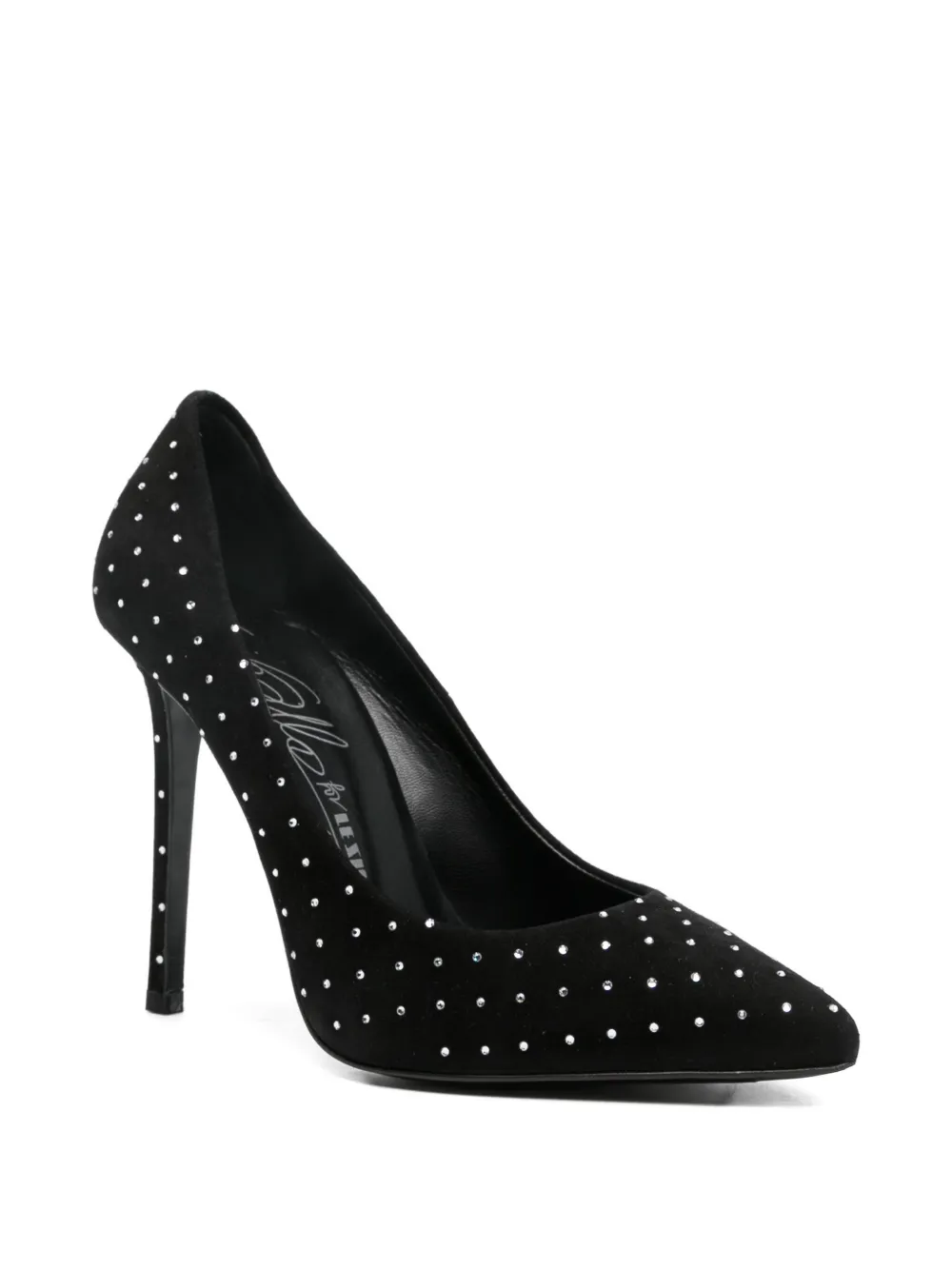 Le Silla 120mm suede crystal-embellished pumps Black
