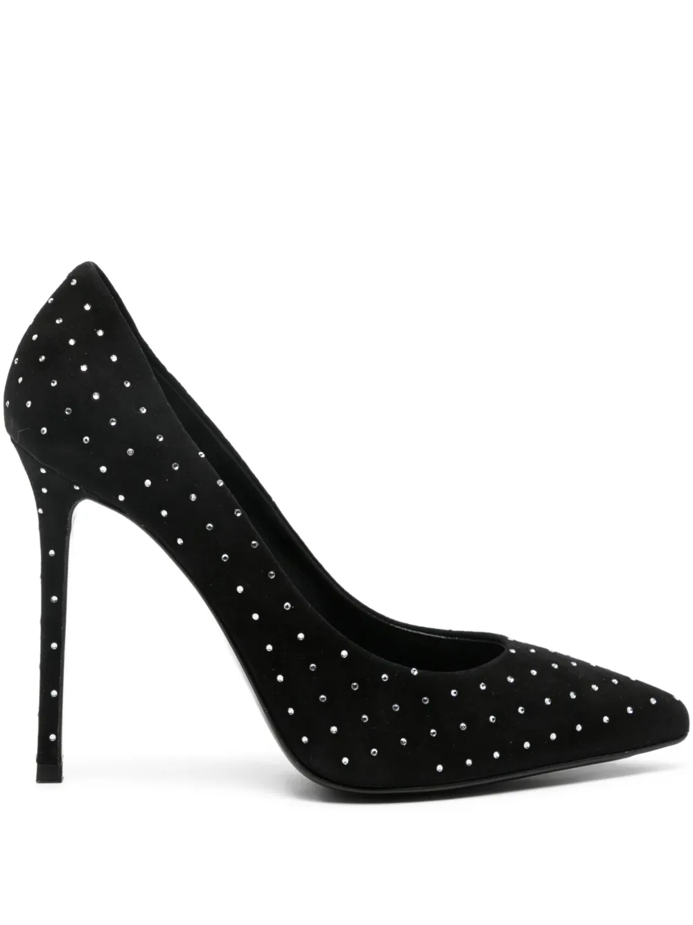 Le Silla 120 mm suède pumps verfraaid met kristallen Zwart