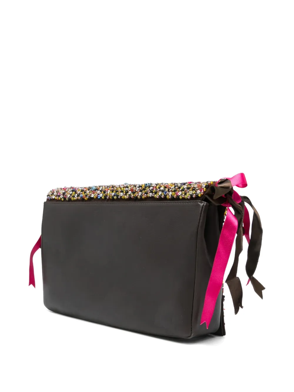 Le Silla Crystal-embellished Shoulder Bag In Brown