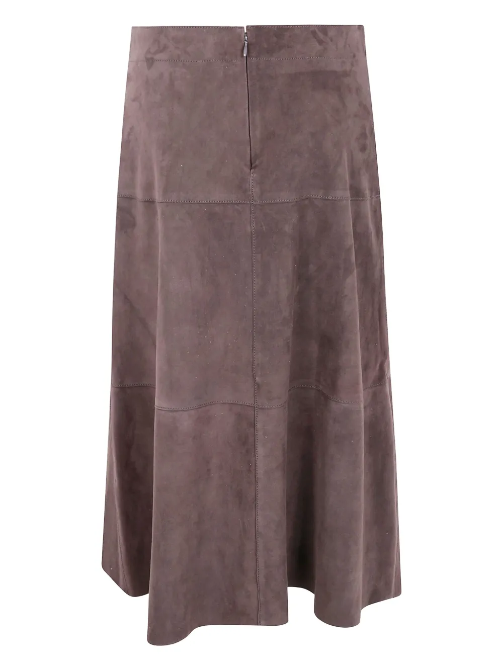 The Jackie Leathers Suède rok met vlakken - Bruin