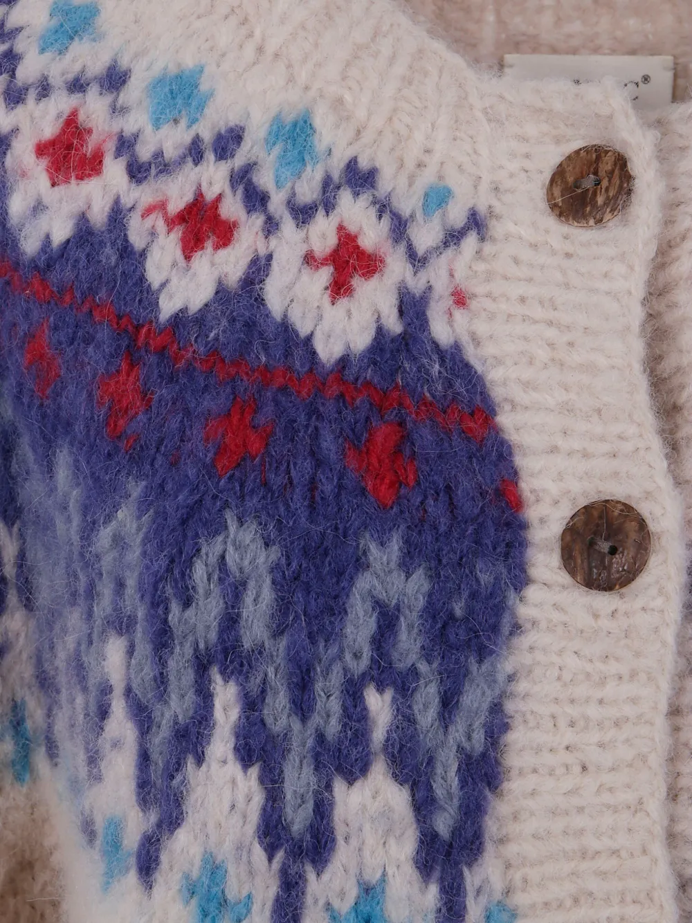Frantic Fair Isle Button Cardigan In Multi