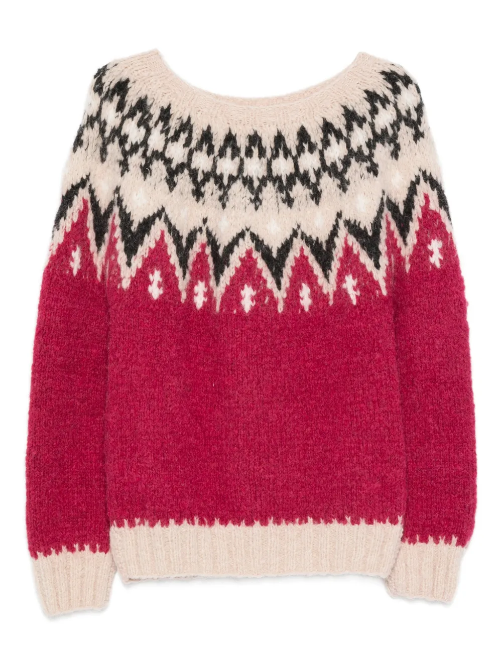 FRANTIC Fair Isle wool sweater | Red | Image 1