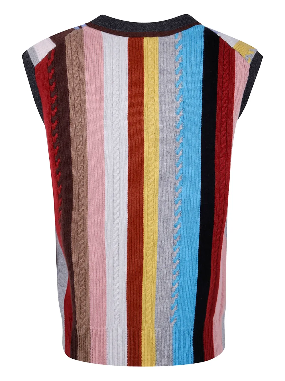Paul Smith Signature Stripe-print Cable-knit Top In Multi