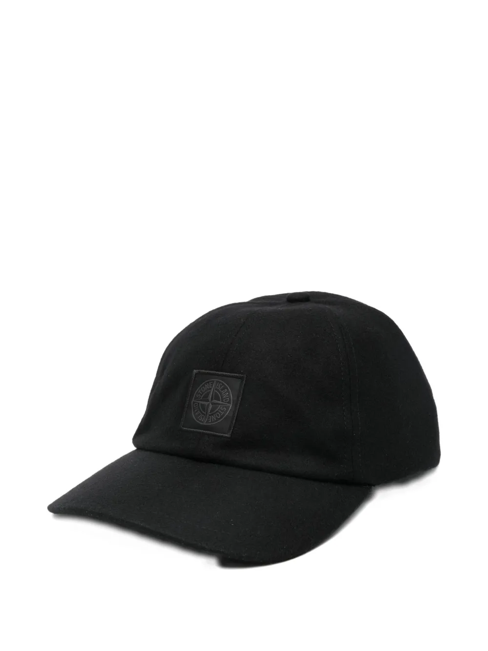 Stone Island Ghost Compass Logo Patch Baseball Cap In Black