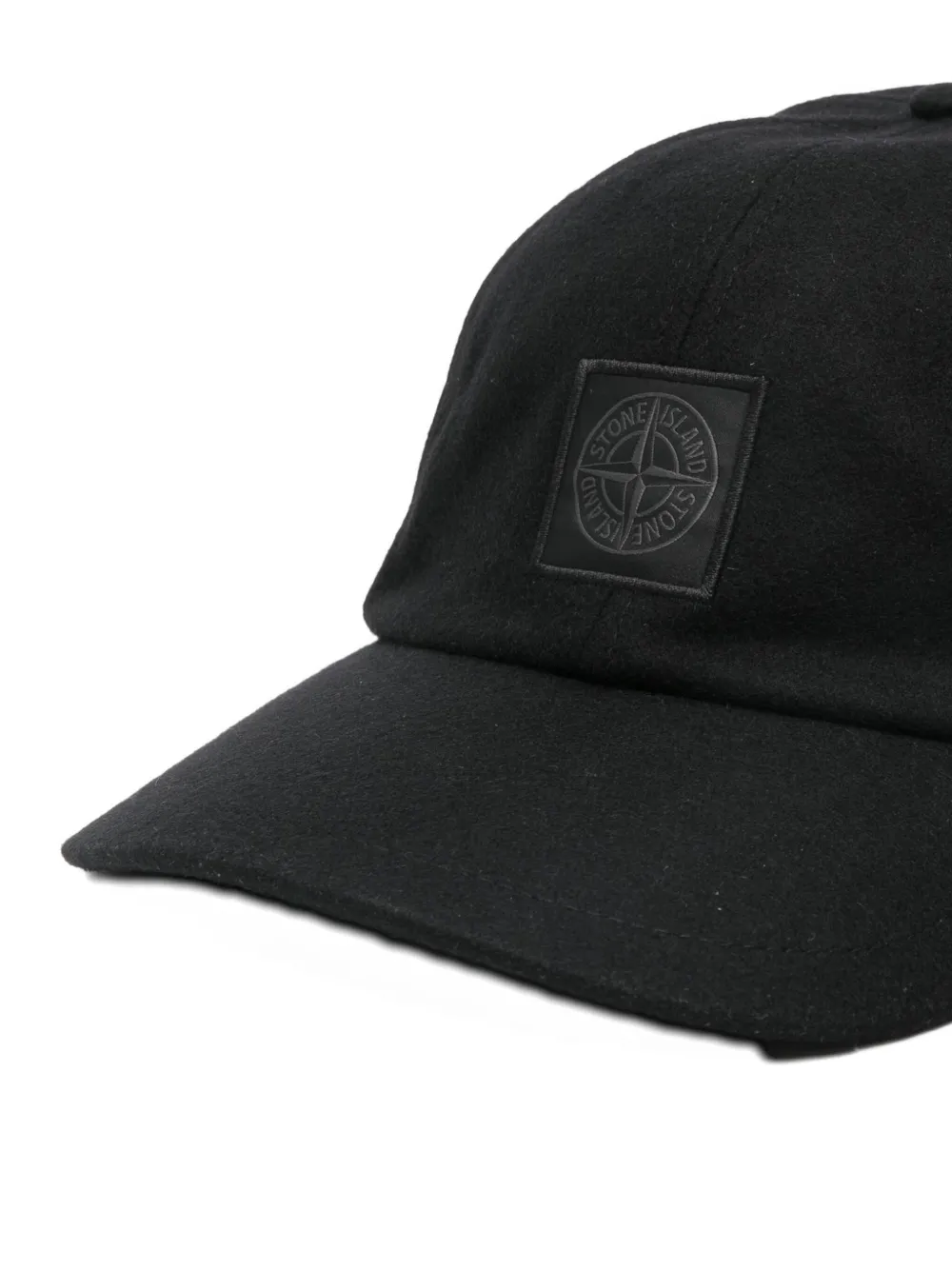 Stone Island Ghost Compass Logo Patch Baseball Cap In Black