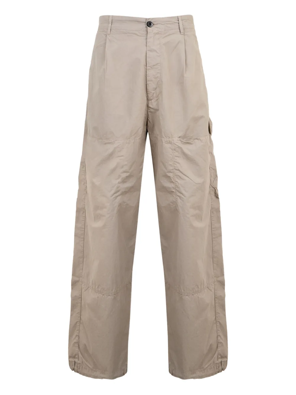 C.p. Company Pleated Cargo Straight-leg Trousers In Gray