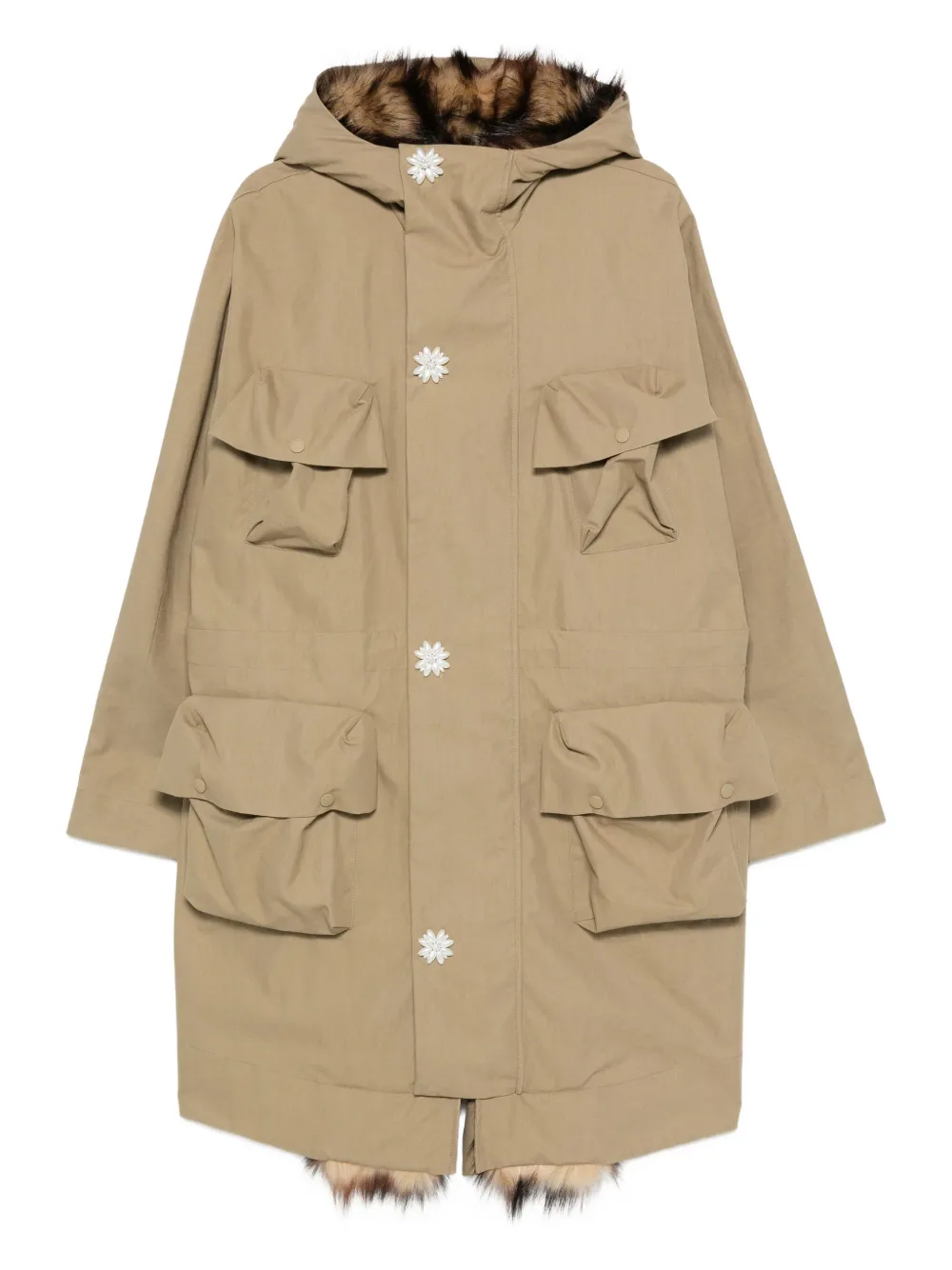 Simone Rocha faux pearl-embellished trench coat | Neutrals | Image 1