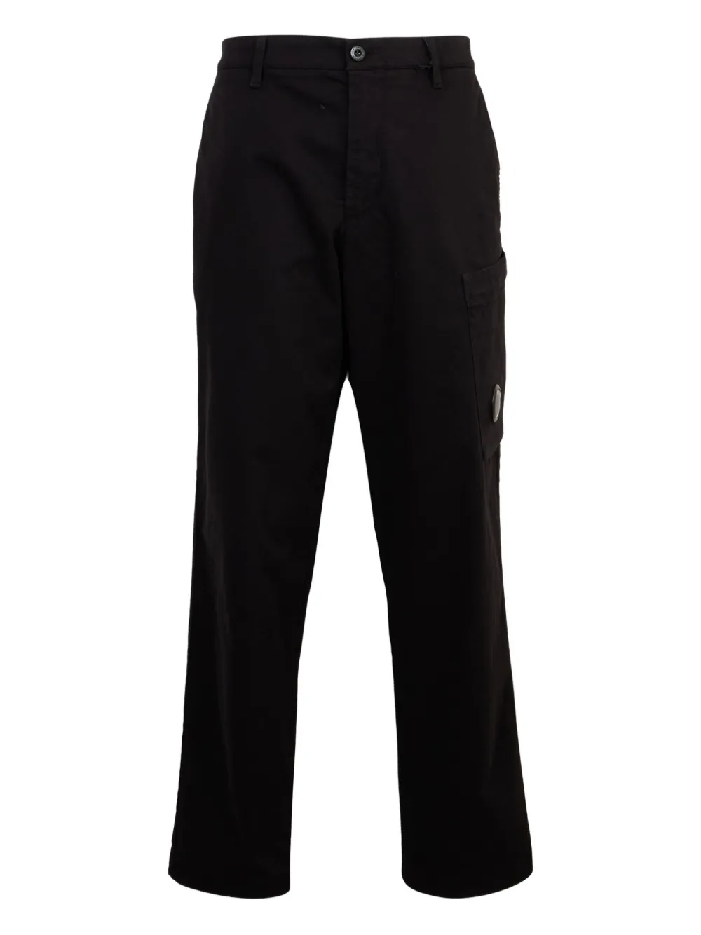 C.p. Company Pocket-detail Straight-leg Trousers In Black