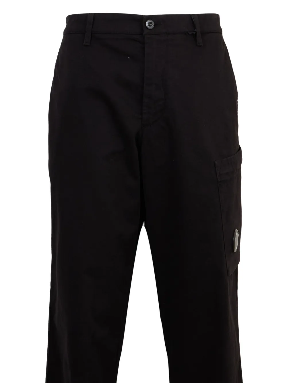 C.p. Company Pocket-detail Straight-leg Trousers In Black