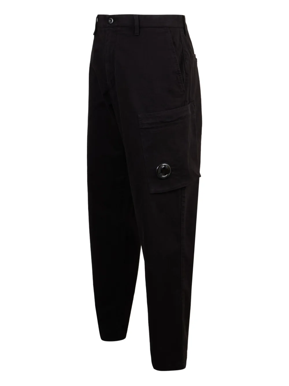 C.p. Company Pocket-detail Straight-leg Trousers In Black