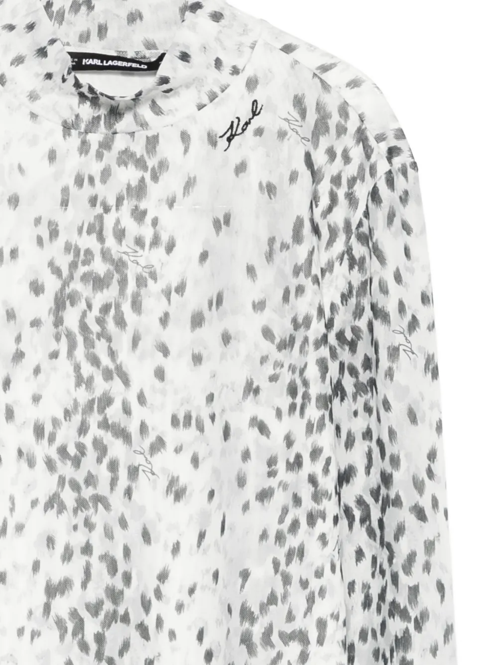 Karl Lagerfeld High-neck Blouse In White