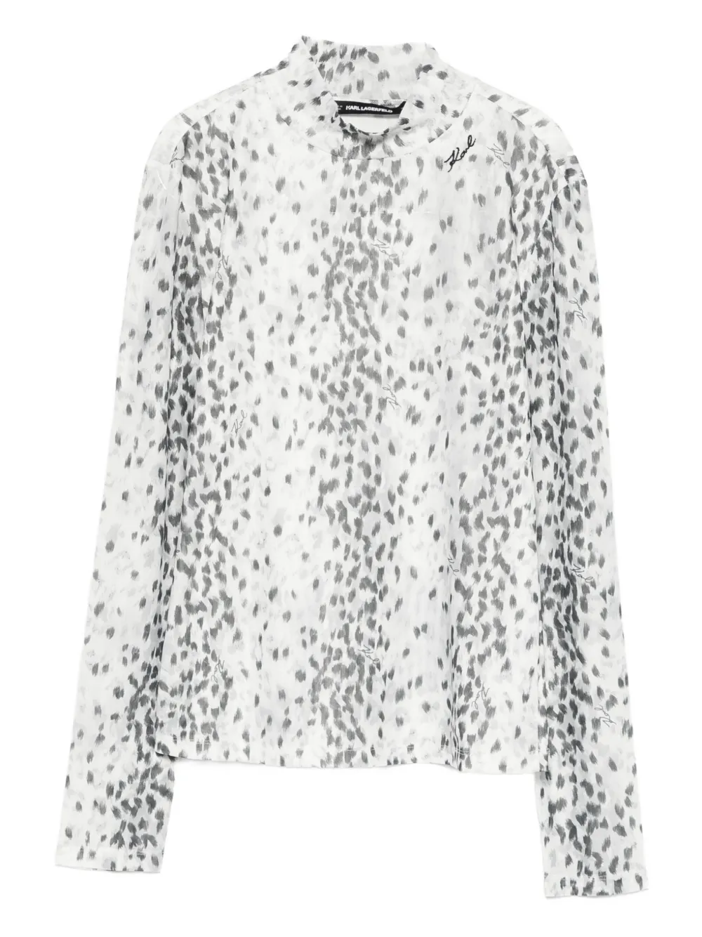 Karl Lagerfeld High-neck Blouse In White