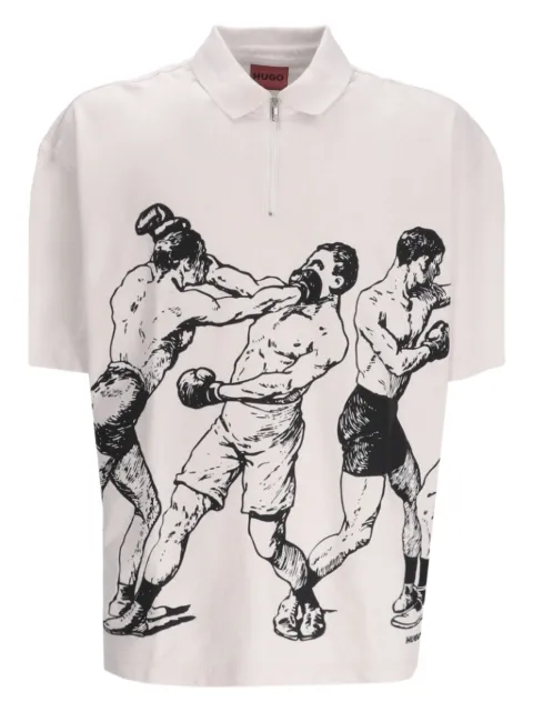 HUGO boxing-print polo shirt
