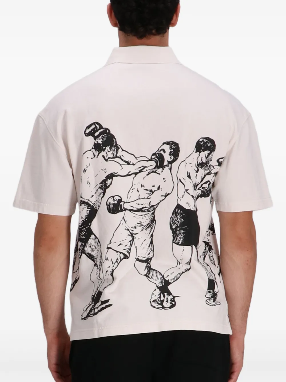 HUGO Poloshirt met boksprint Wit