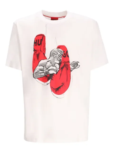 HUGO playera con estampado de boxeo