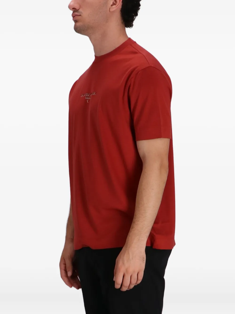 Emporio Armani T-shirt met geborduurd logo Rood