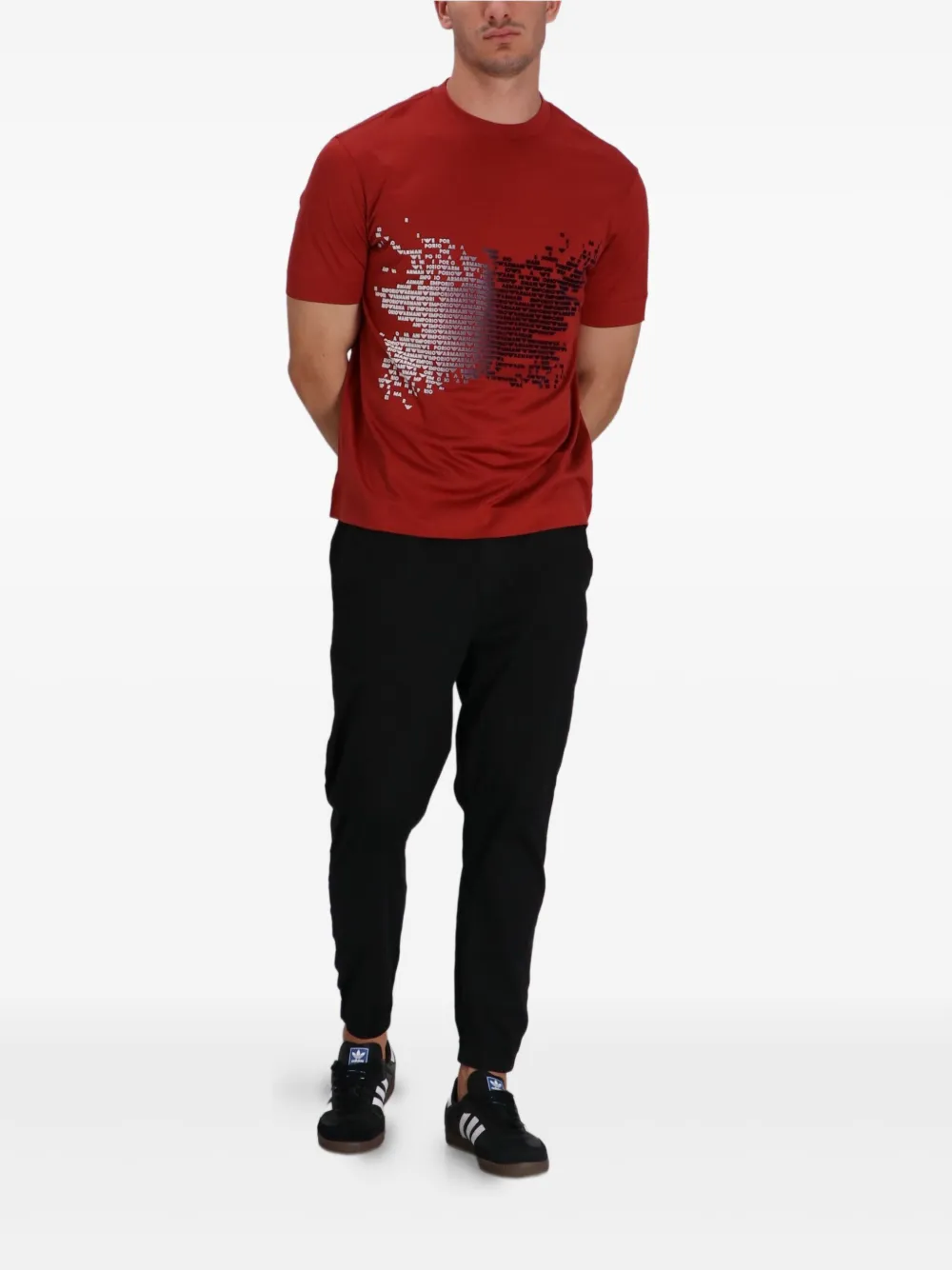 Emporio Armani T-shirt met grafische print - Rood