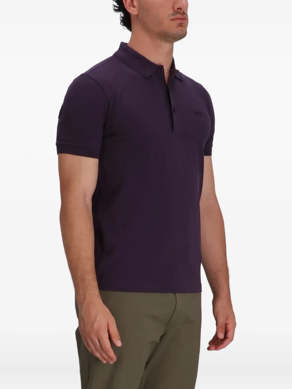 BOSS Poloshirt met geborduurd logo Paars