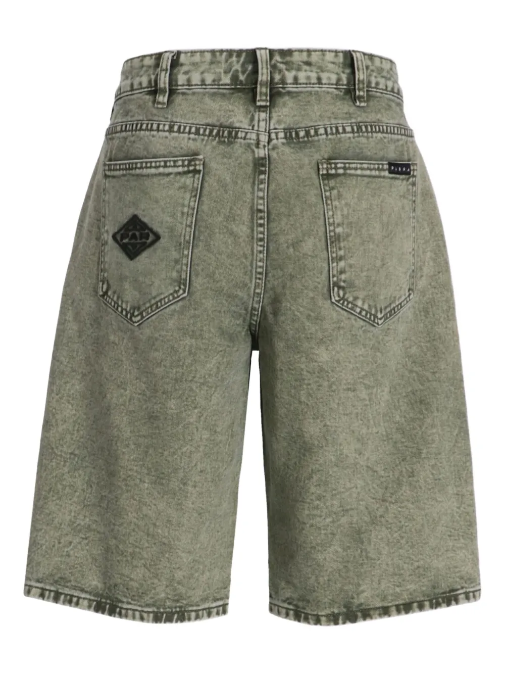 BY PARRA Katoenen shorts met geborduurd vlak Groen