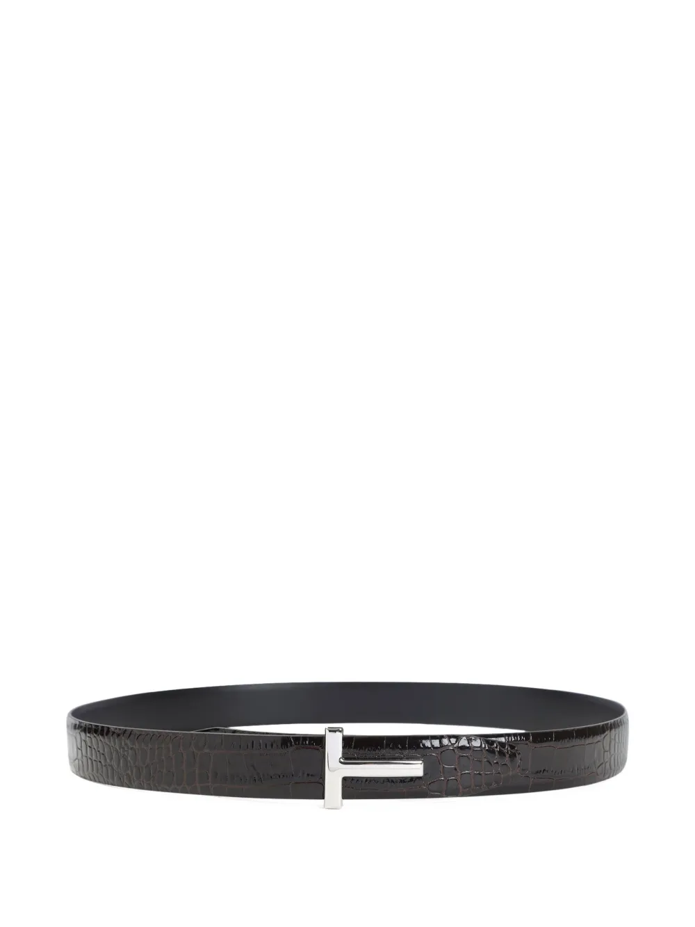 TOM FORD crocodile-embossed leather belt | Brown | Image 1