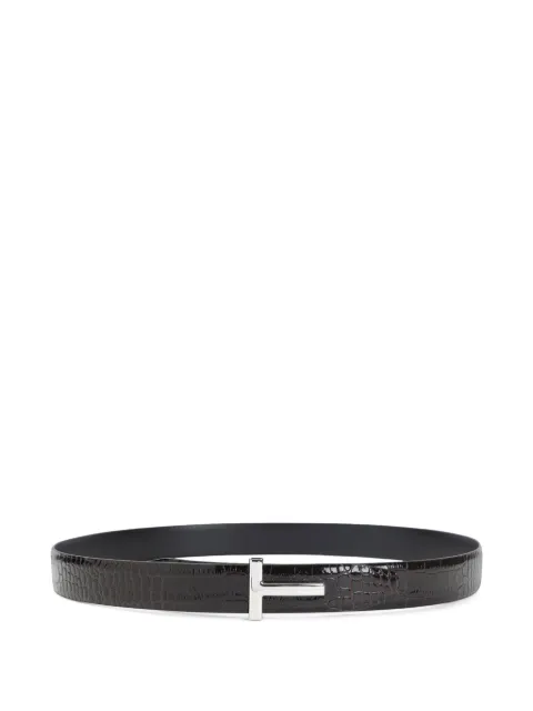 TOM FORD crocodile-embossed leather belt