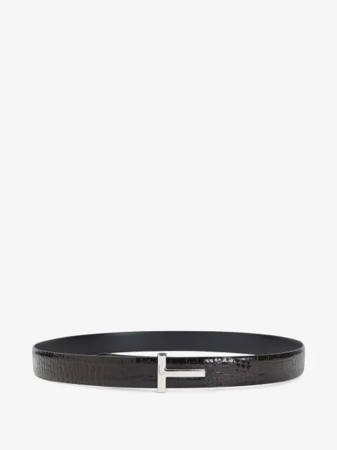 TOM FORD crocodile-embossed leather belt