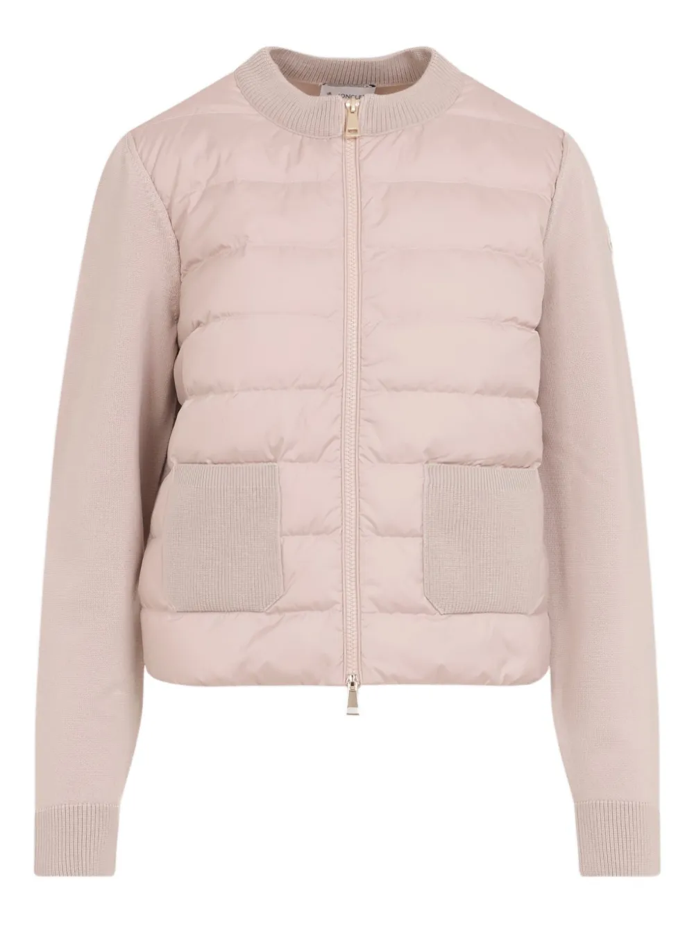 Moncler Quilted Cardigan Featuring Patch Pockets In Pink
