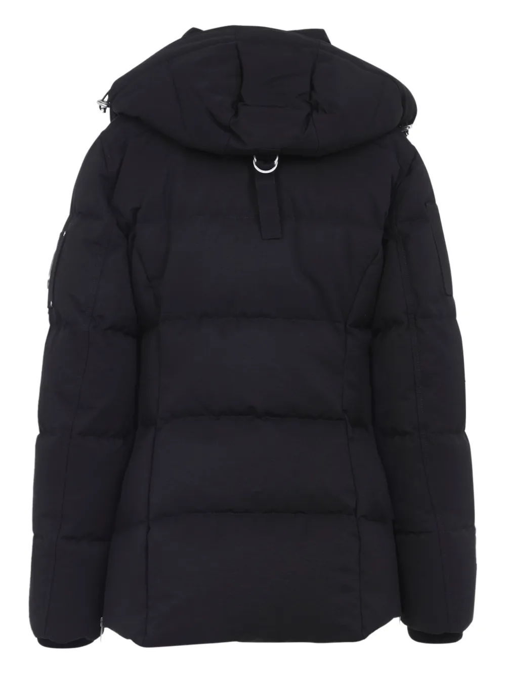 Moose Knuckles Hooded Quilted Jacket Side Pockets In Black