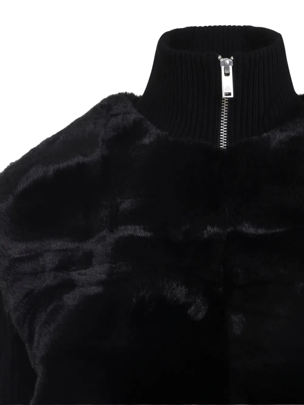 Moose Knuckles Geribbeld jack met hoge hals Zwart