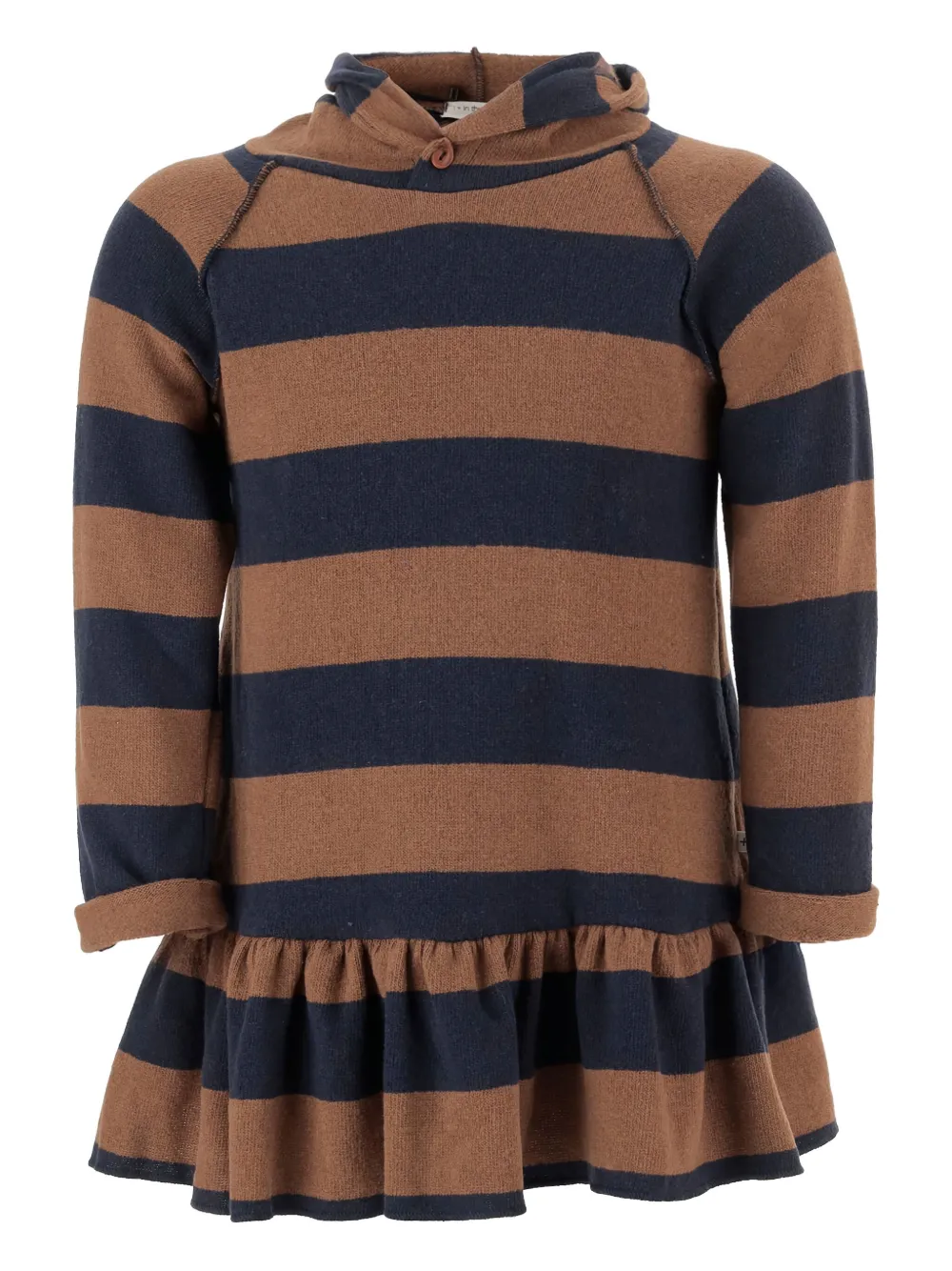1+ In The Family hooded striped dress | بني | Image 1