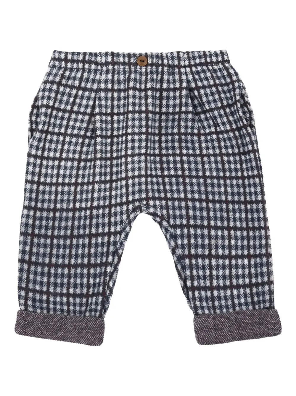 1+ In The Family checked elastic-waistband trousers | Blue | Image 1