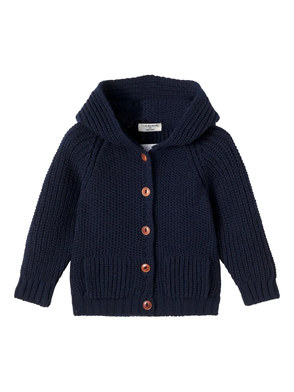 1+ In The Family hooded ribbed-knit cardigan | Blue | Image 1
