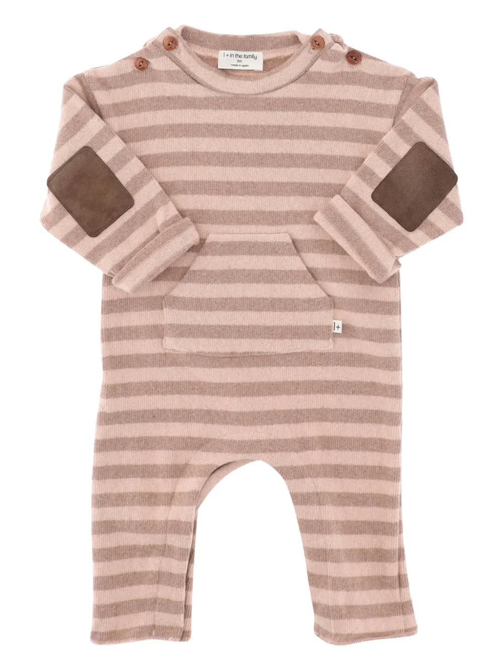 1+ In The Family Babies' Striped-pattern Romper In Pink
