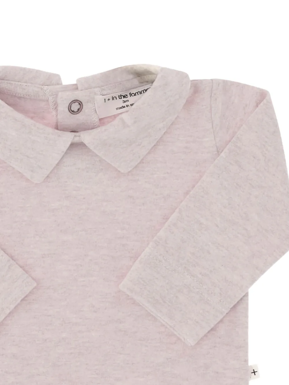1+ In The Family Romper met lange mouwen en kraag - Roze