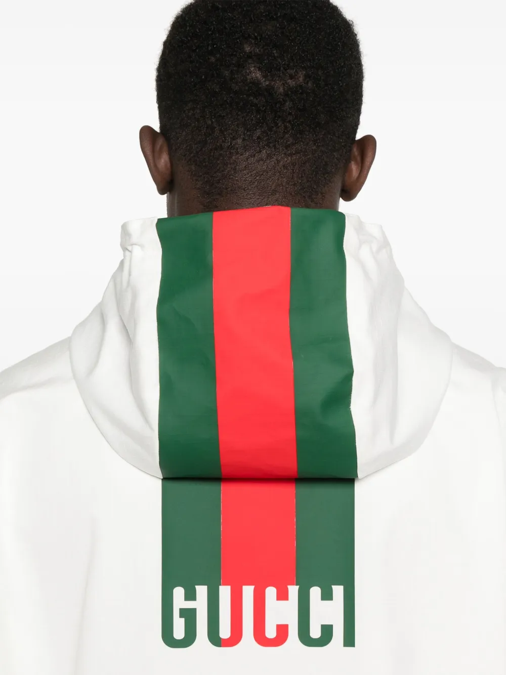 Gucci Jack met capuchon en Web-print Wit