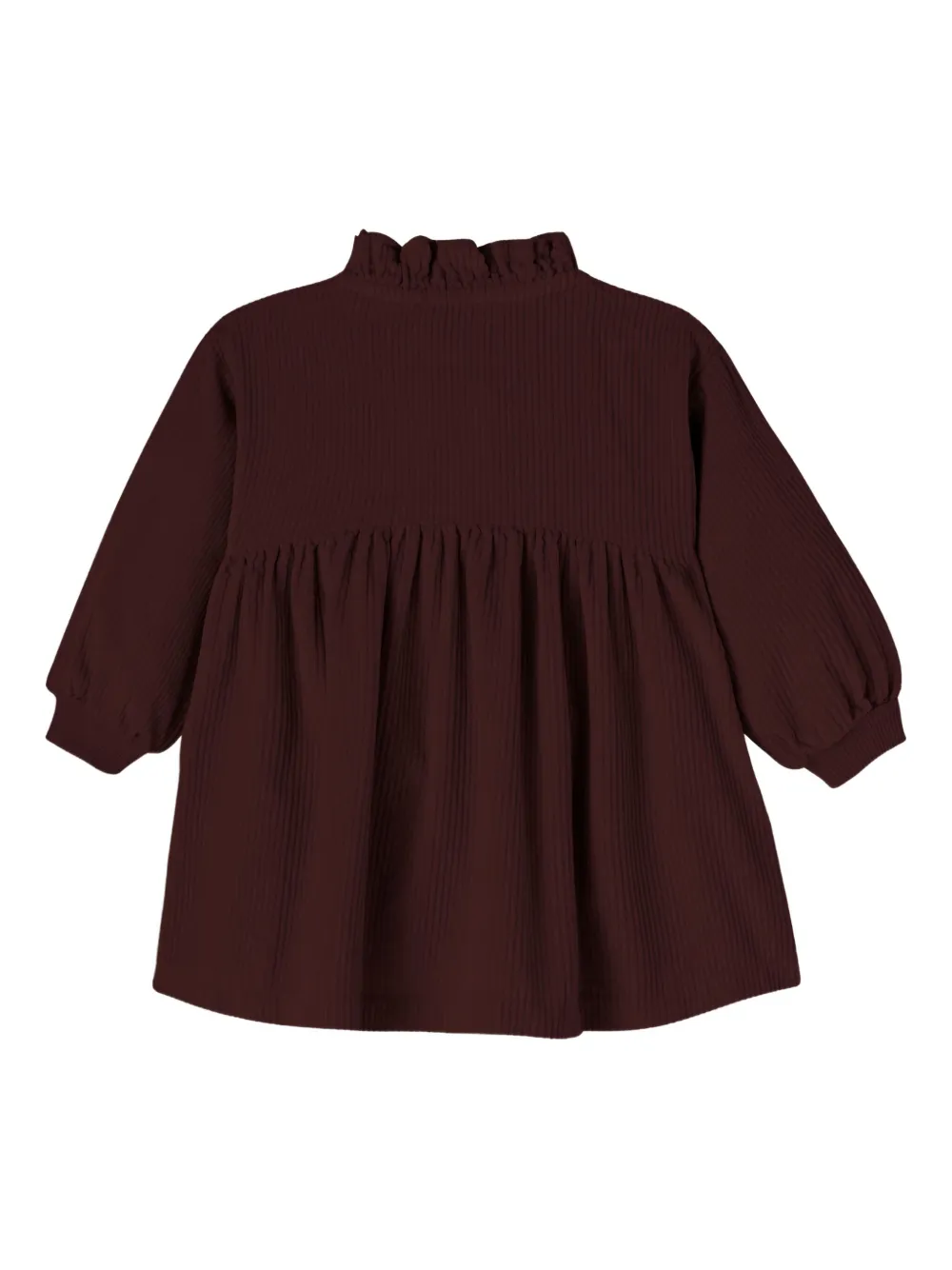 1+ In The Family Jurk met ruches en geribbeld detail - Bruin