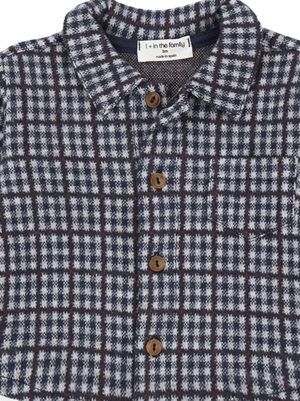 1+ In The Family Checked Elbow-patch Shirt In Blue