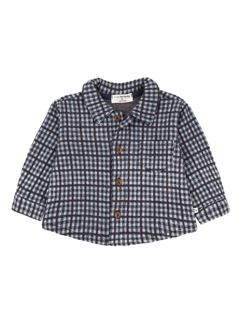 1+ In The Family checked elbow-patch shirt | Blue | Image 1