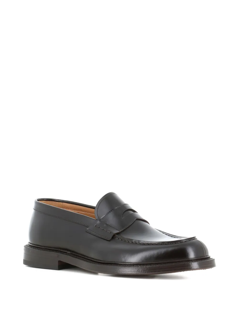 Green George penny leather loafers Brown
