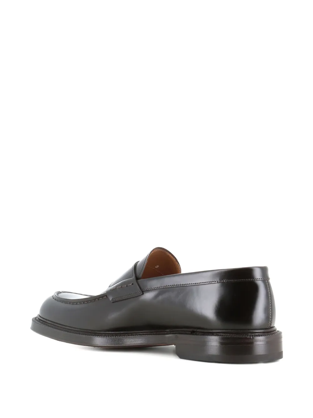 Green George penny leather loafers Brown