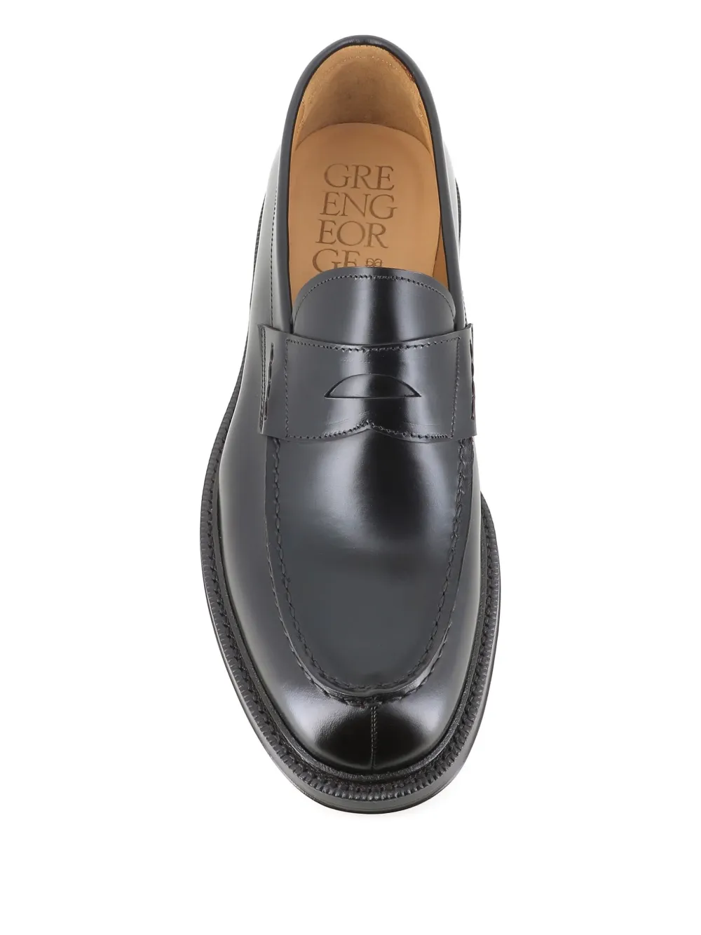 Green George penny leather loafers Brown
