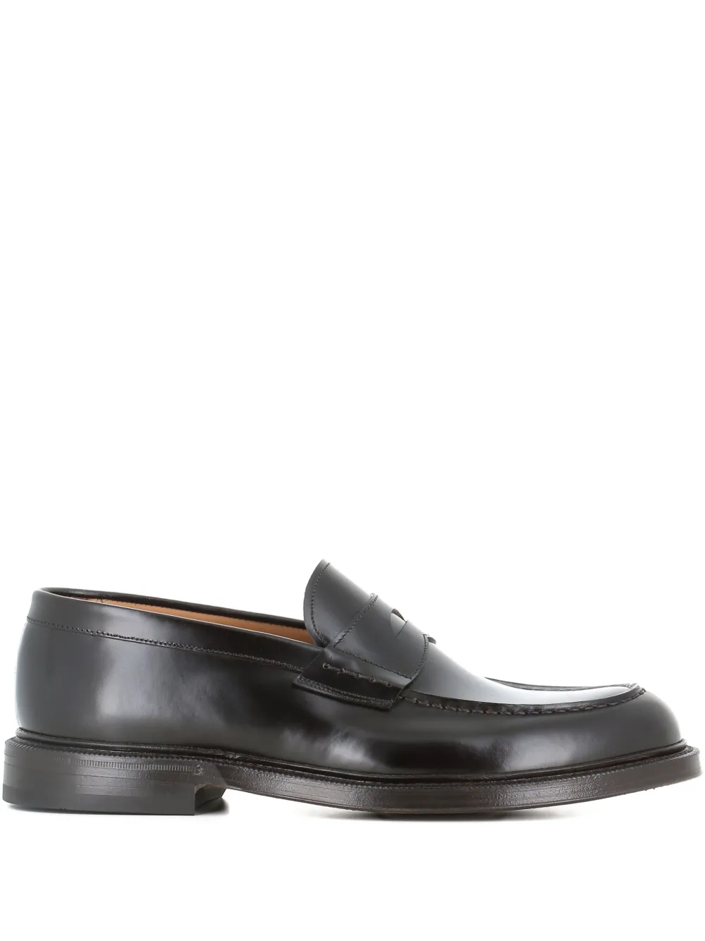 Green George penny leather loafers Brown
