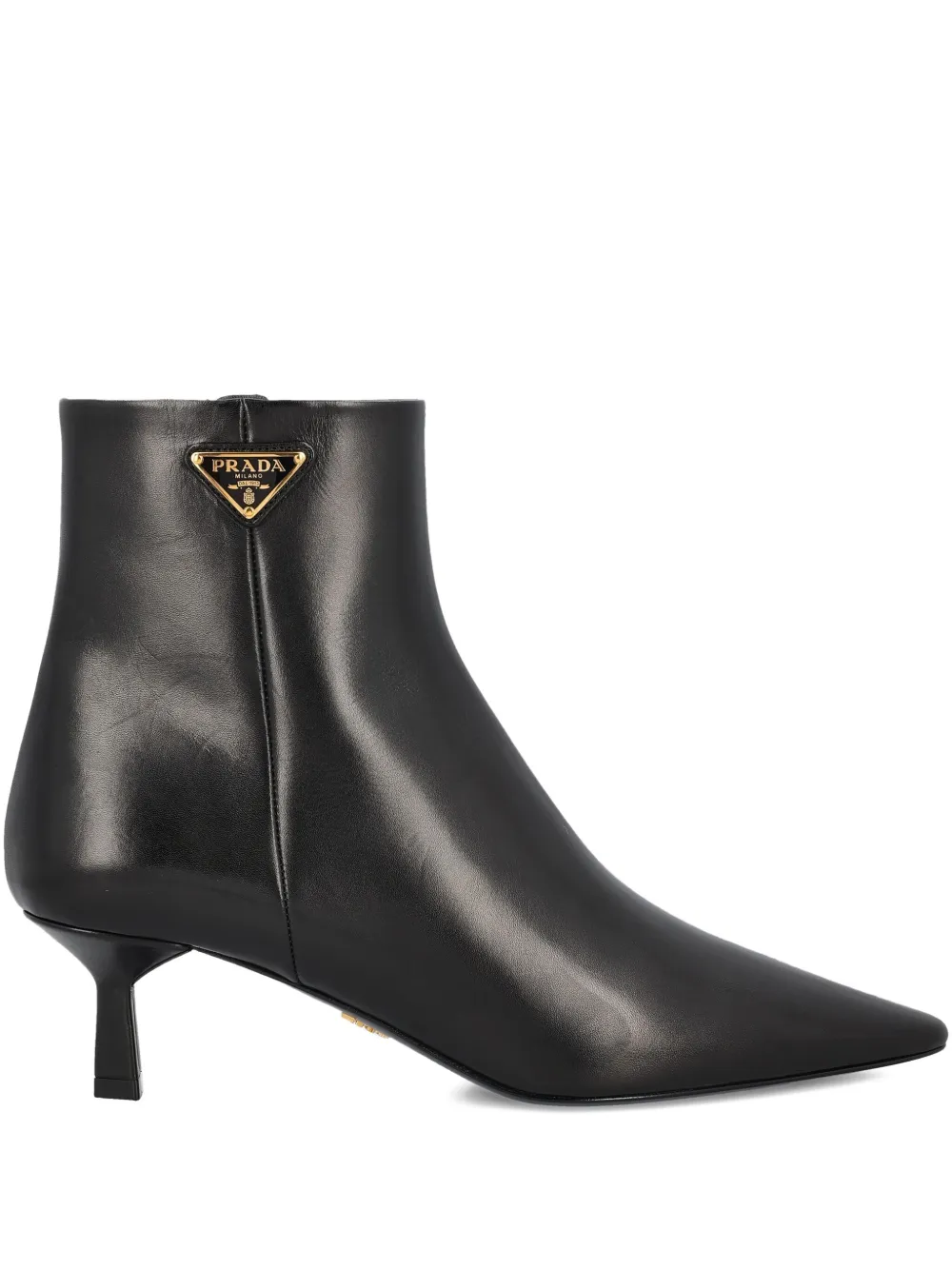 Prada Laarzen met puntige neus en logo Zwart