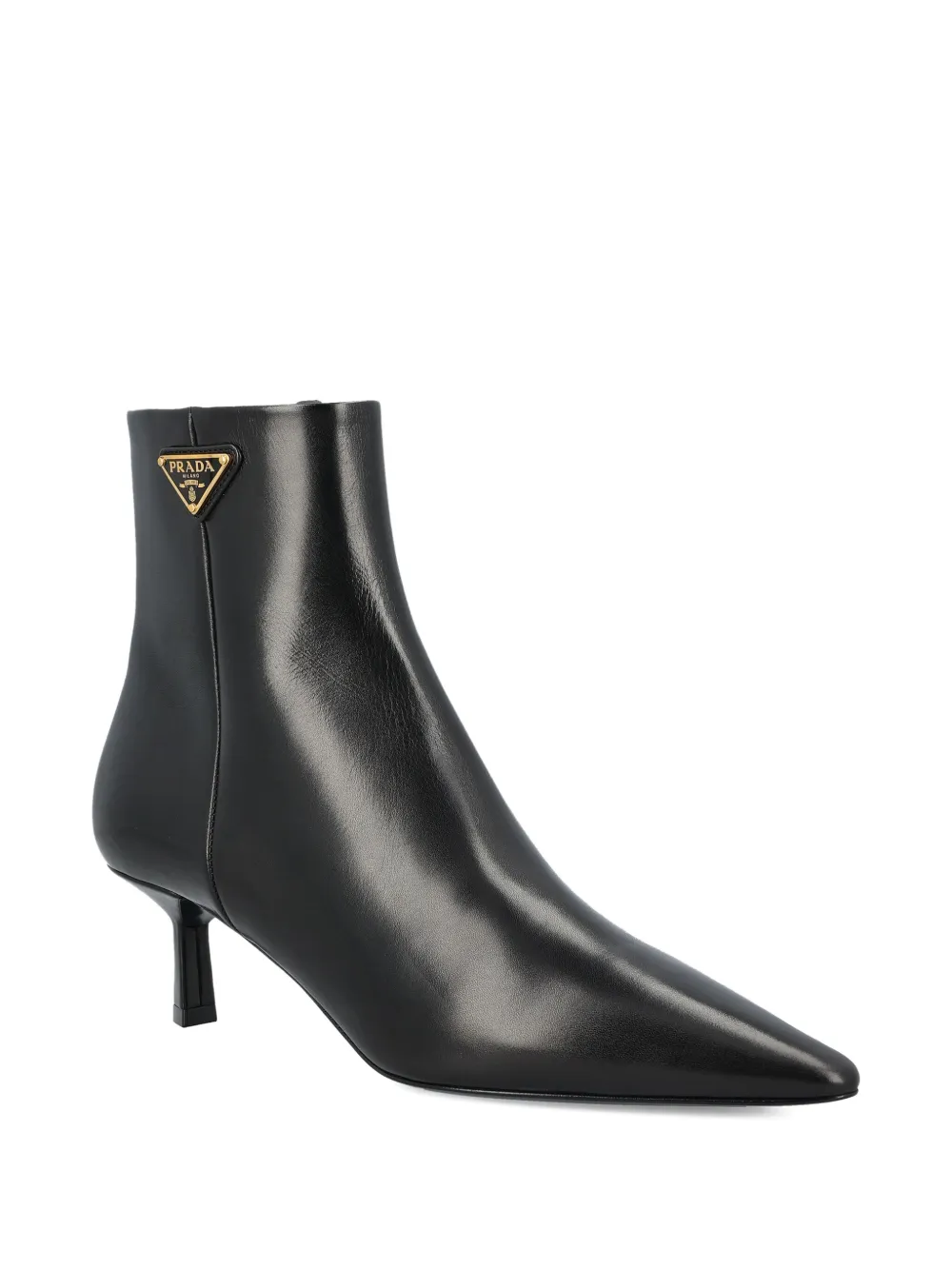 Prada Laarzen met puntige neus en logo Zwart