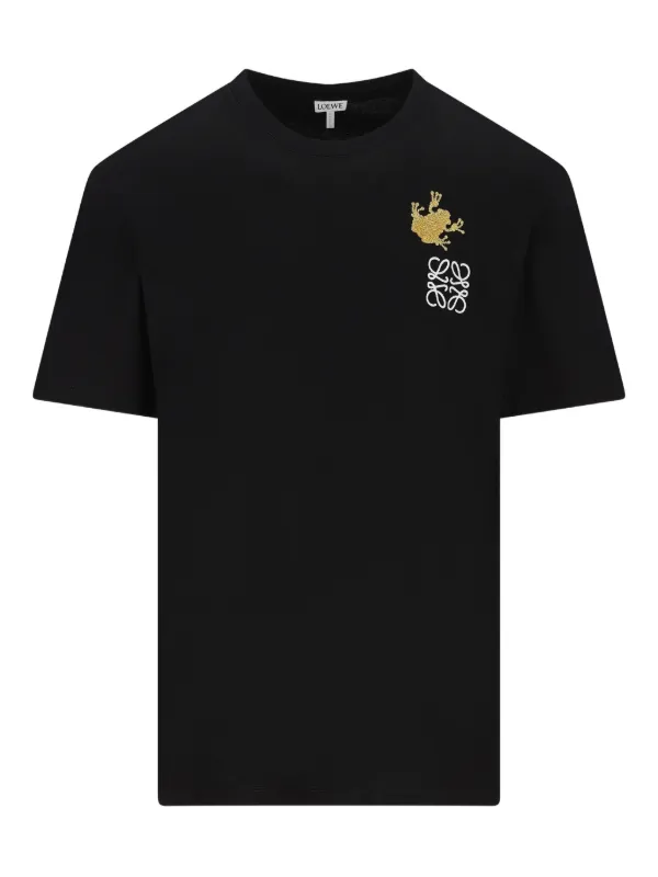 LOEWE 黒の刺繍ロゴTシャツ 31966371_61612150_600.jpg